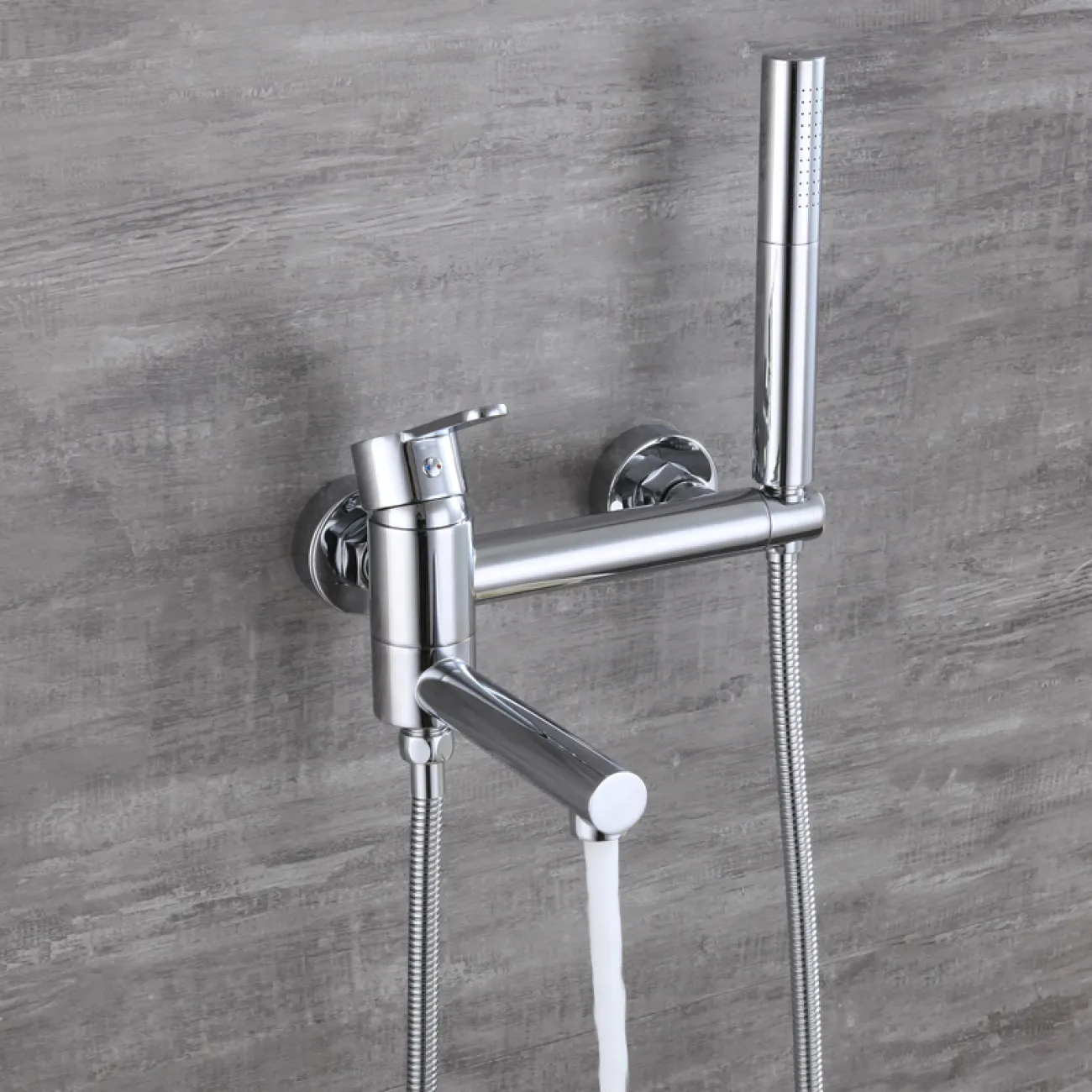 Креативный латунный смеситель с душем для ванной в Современном стиле LaLume MB21160-23