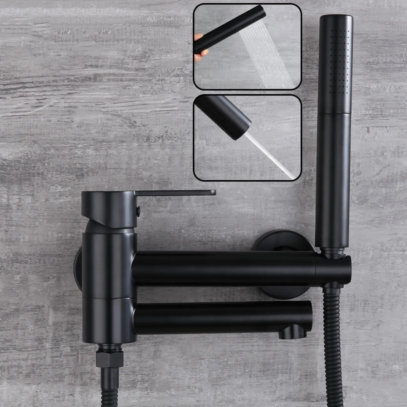 Креативный латунный смеситель с душем для ванной в Современном стиле LaLume MB21160-23