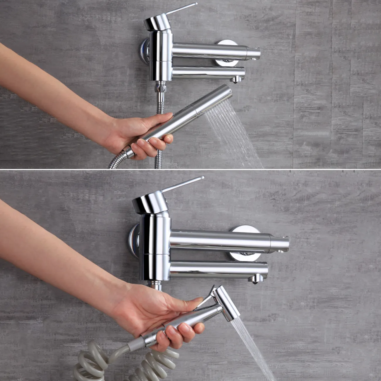 Креативный латунный смеситель с душем для ванной в Современном стиле LaLume MB21160-23