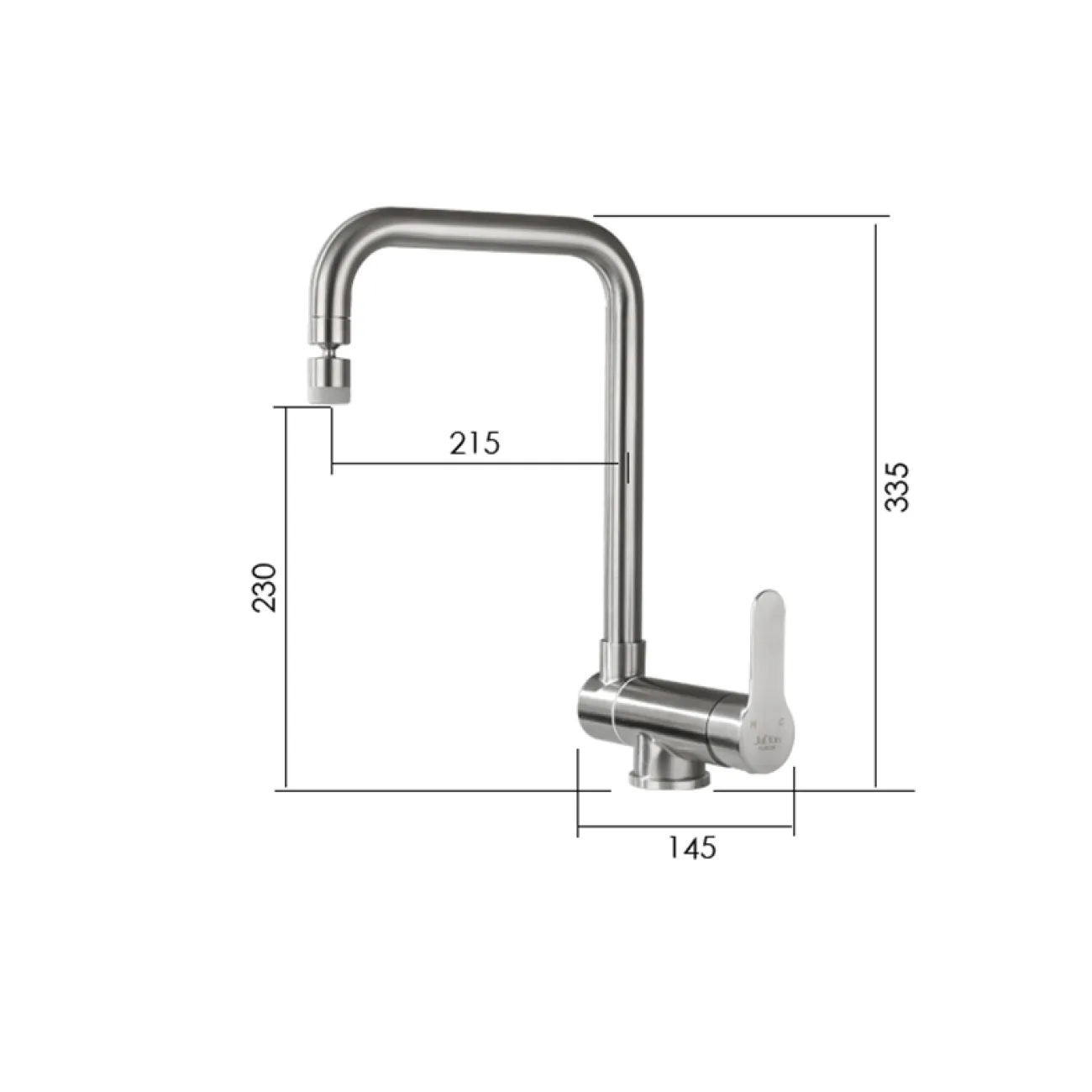 Минималистичный стальной смеситель для кухни в Современном стиле LaLume MB21161-23 Минималистичный стальной смеситель для кухни в Современном стиле LaLume MB21161-23