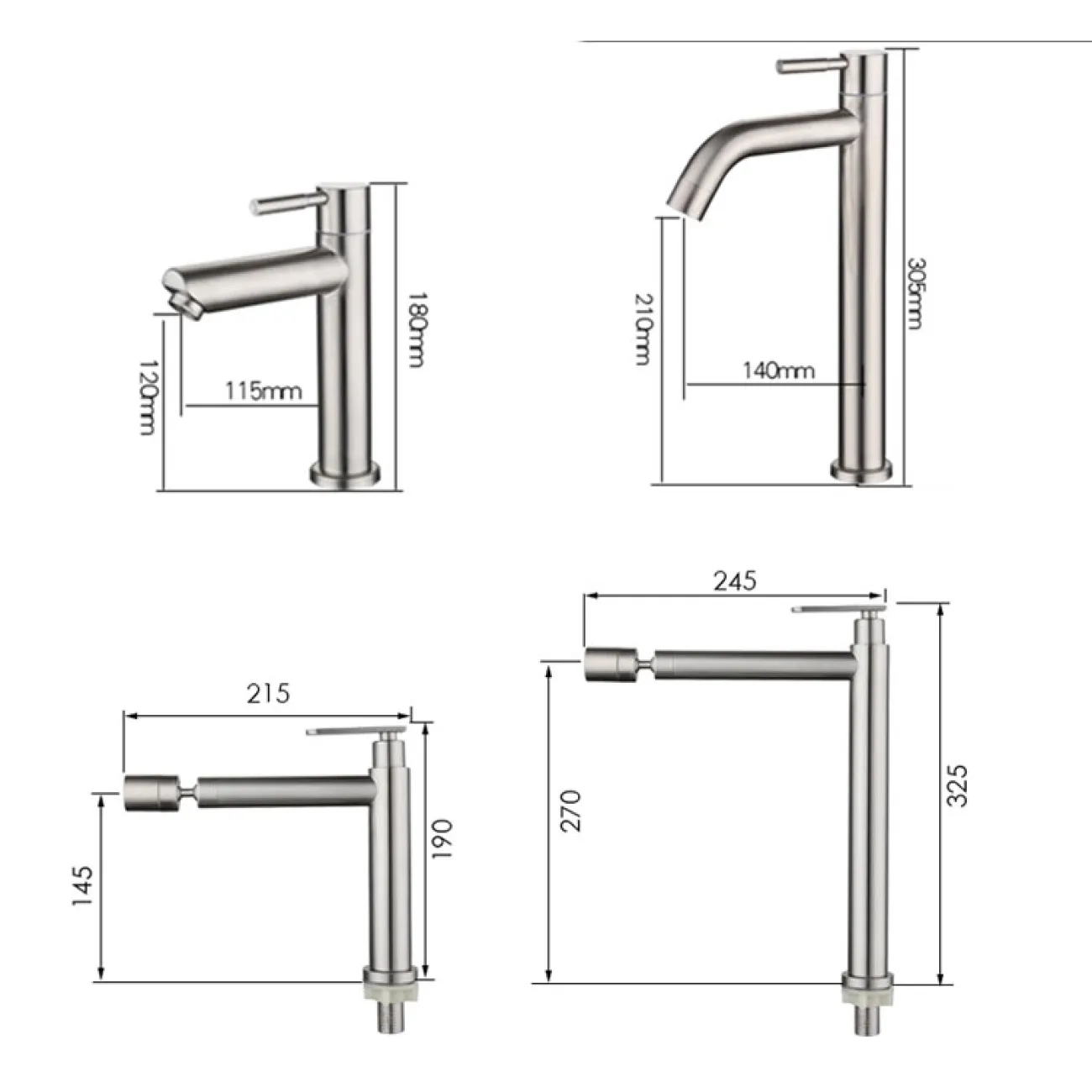 Минималистичный стальной смеситель для умывальника в Современном стиле LaLume MB21163-23