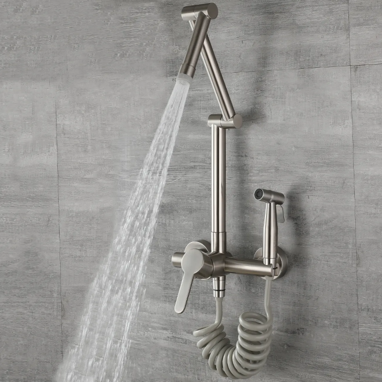 Креативный латунный смеситель с душем для ванной в Современном стиле LaLume MB21164-23 Креативный латунный смеситель с душем для ванной в Современном стиле LaLume MB21164-23