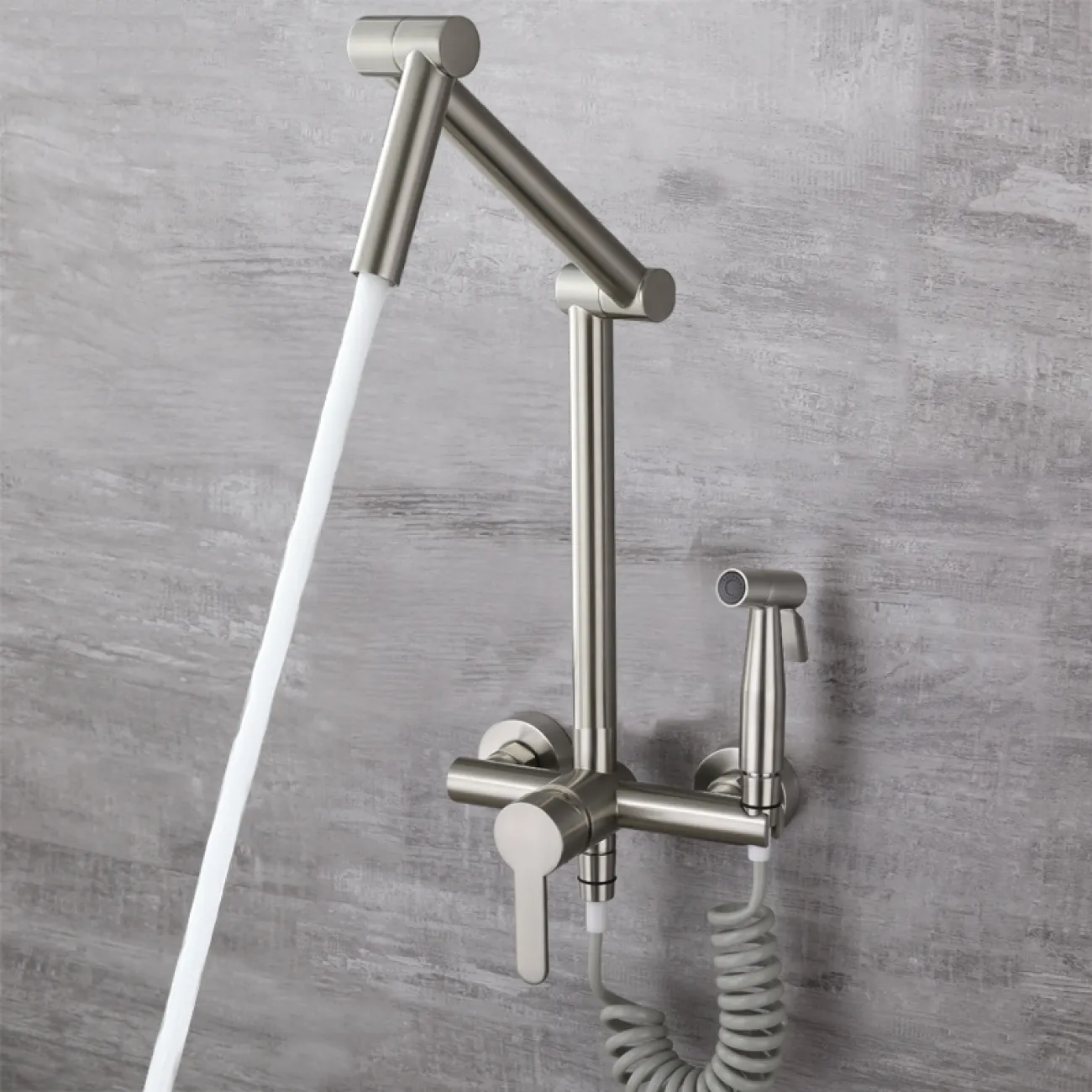 Креативный латунный смеситель с душем для ванной в Современном стиле LaLume MB21164-23 Креативный латунный смеситель с душем для ванной в Современном стиле LaLume MB21164-23