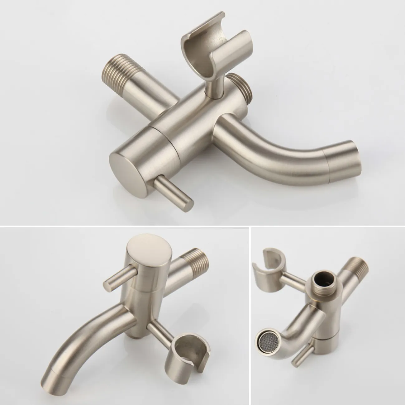 Минималистичный латунный смеситель с гигиеническим душем для ванной в Современном стиле LaLume MB21165-23 Минималистичный латунный смеситель с гигиеническим душем для ванной в Современном стиле LaLume MB21165-23