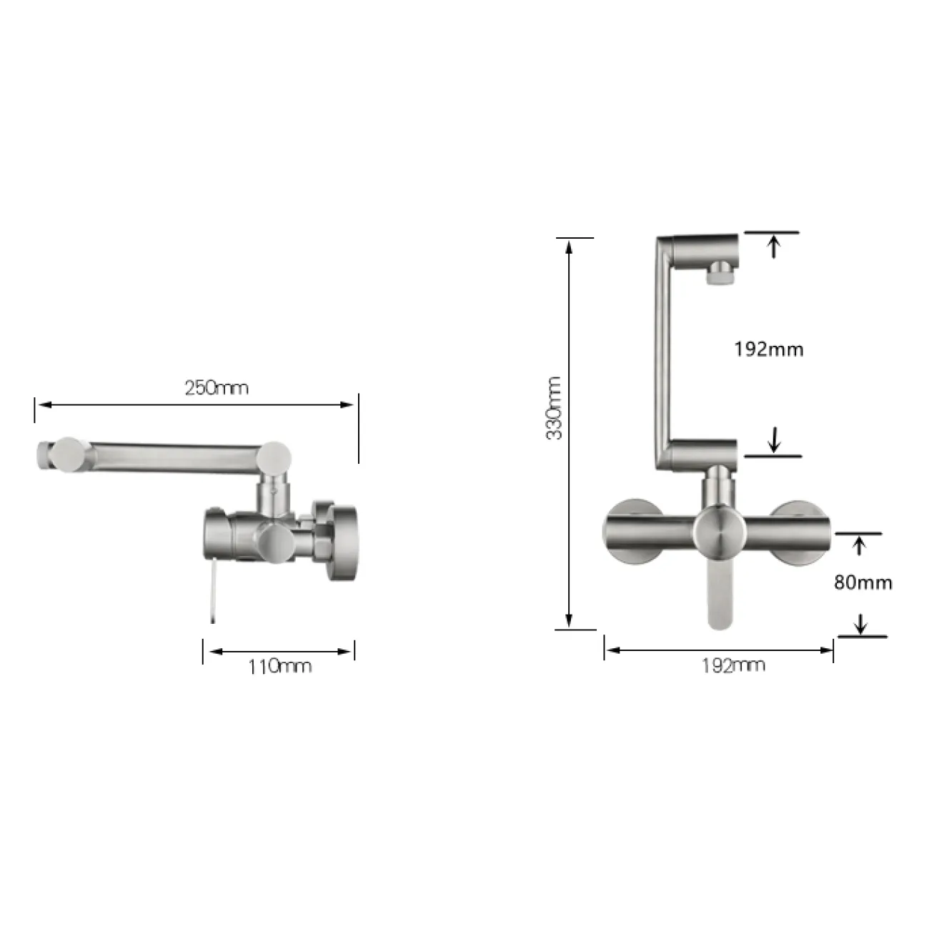 Изящный стальной смеситель для ванной в Современном стиле LaLume MB21166-23