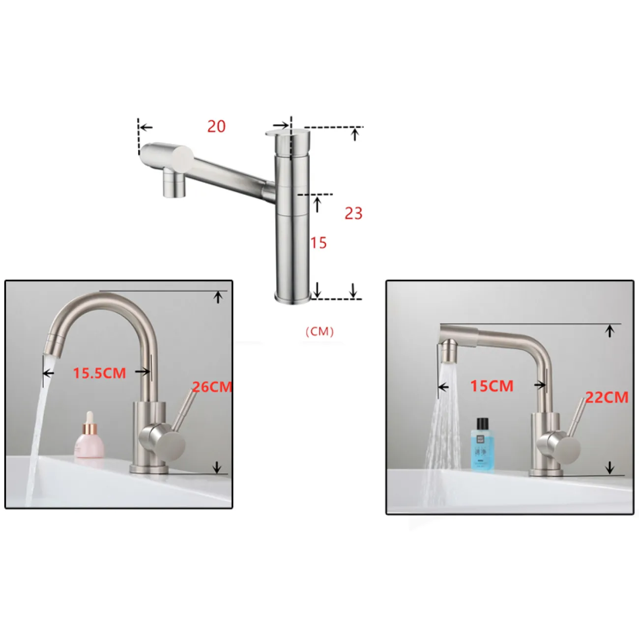 Роскошный стальной смеситель для умывальника в Современном стиле LaLume MB21167-23