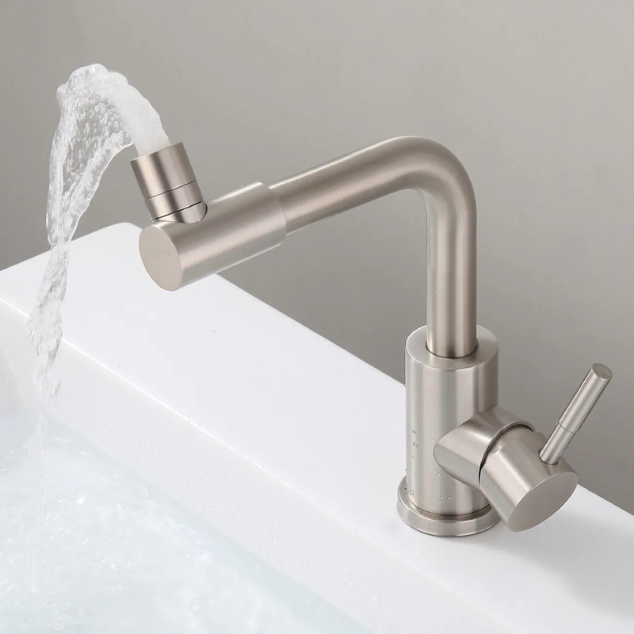 Роскошный стальной смеситель для умывальника в Современном стиле LaLume MB21167-23