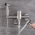 Минималистичный стальной смеситель с душем для ванной LaLume MB21168-23