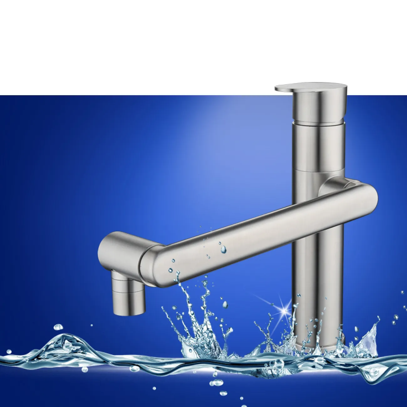 Креативный стальной смеситель для умывальника в Современном стиле LaLume MB21169-23 Креативный стальной смеситель для умывальника в Современном стиле LaLume MB21169-23