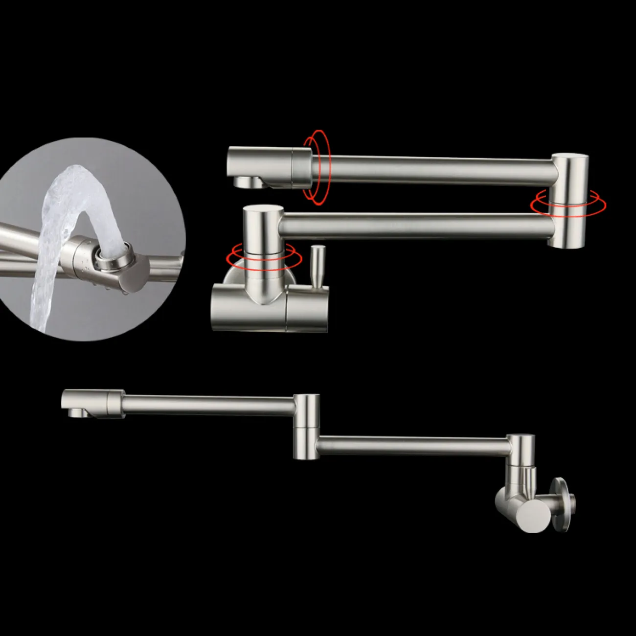 Минималистичный латунный смеситель с душем для ванной в Современном стиле LaLume MB21170-23