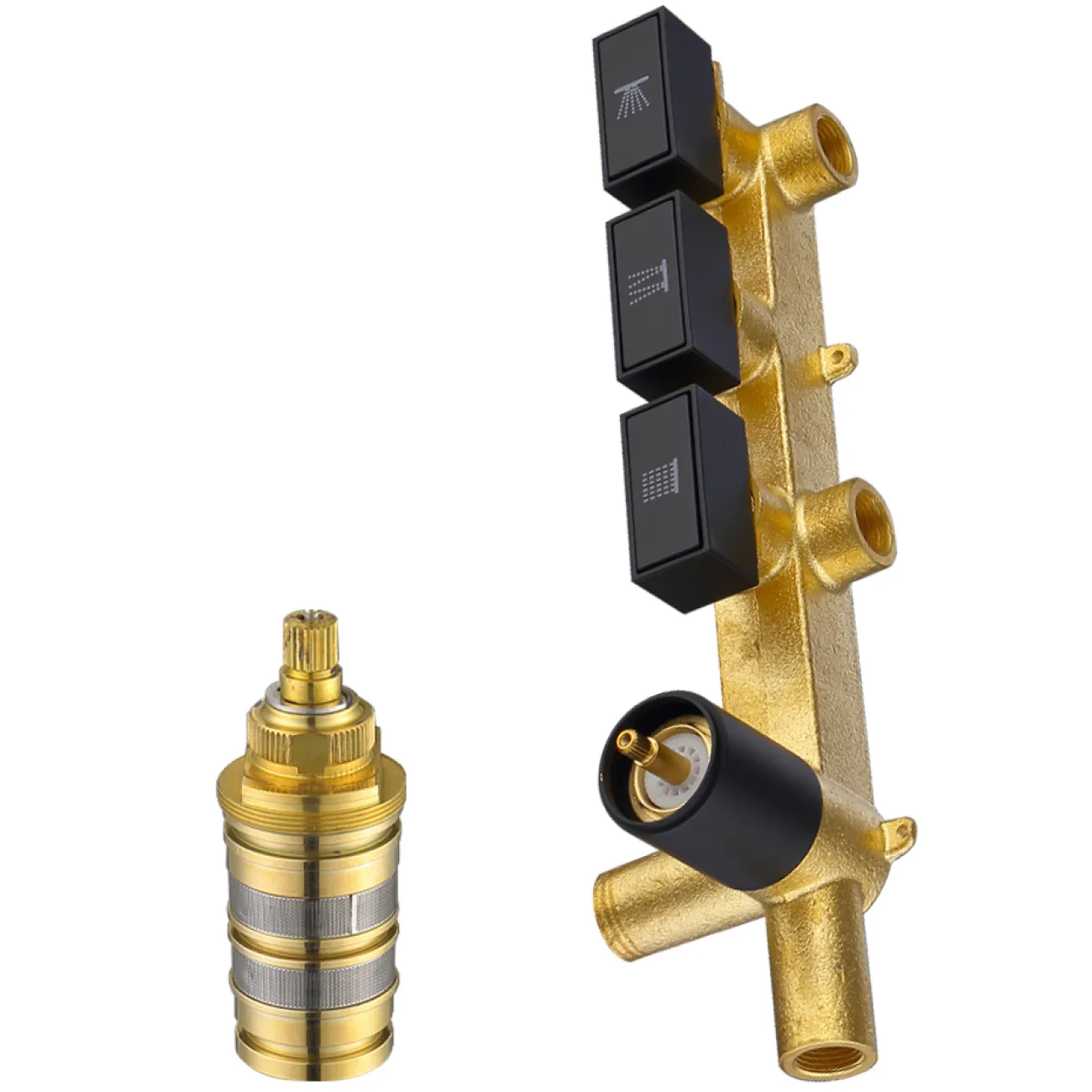 Роскошный латунный смеситель с тропическим душем для ванной в Современном стиле LaLume MB21171-23