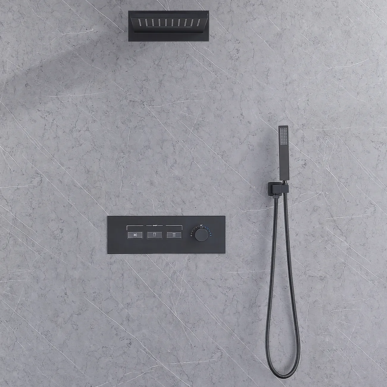 Роскошный латунный смеситель с тропическим душем для ванной в Современном стиле LaLume MB21171-23