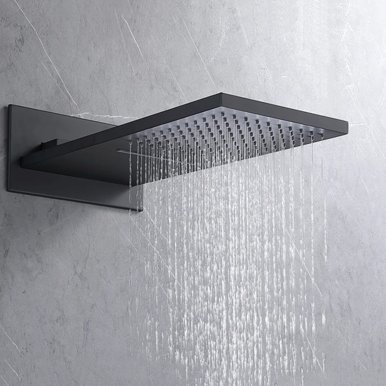 Роскошный латунный смеситель с тропическим душем для ванной в Современном стиле LaLume MB21171-23