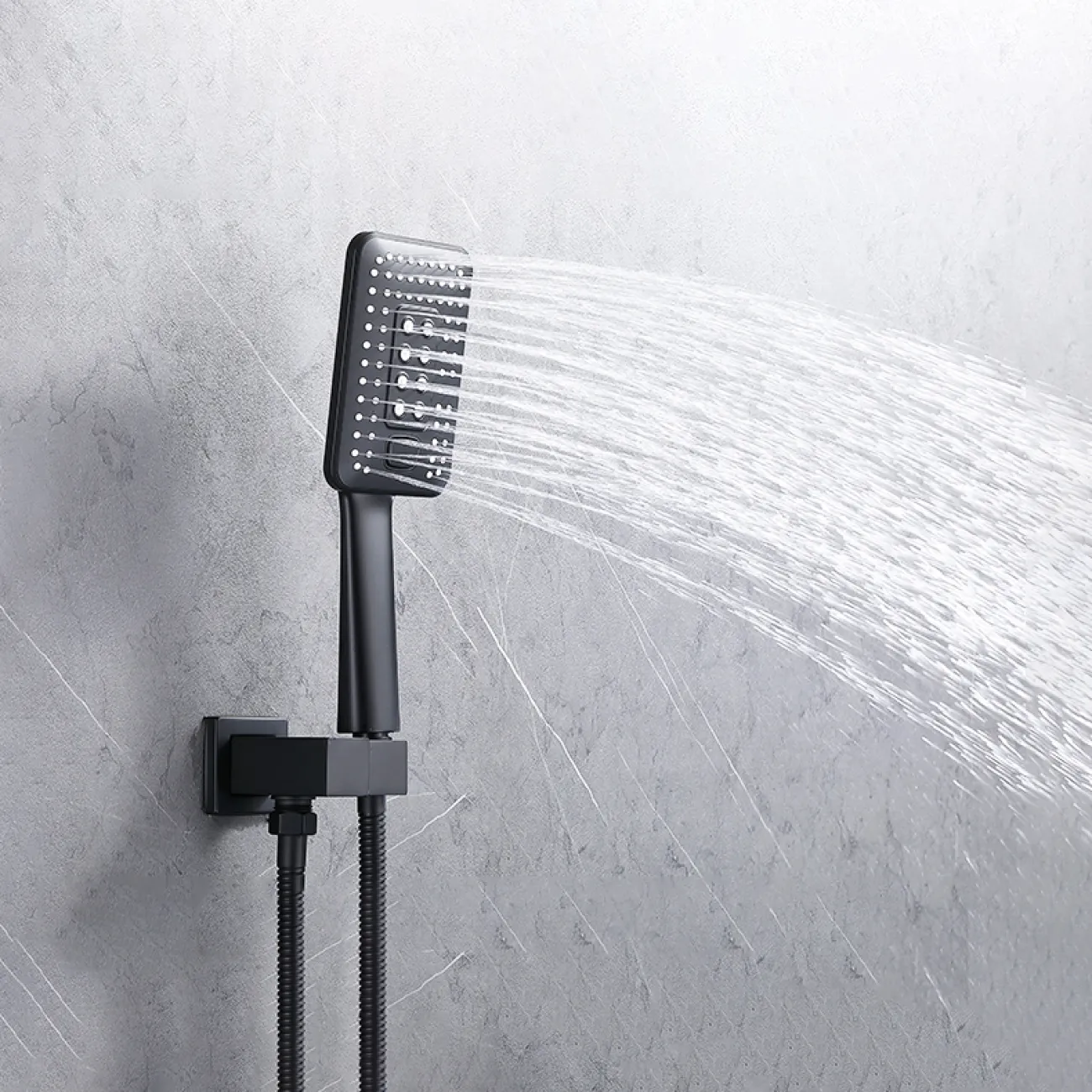 Изящный латунный смеситель с тропическим душем для ванной в Современном стиле LaLume MB21172-23