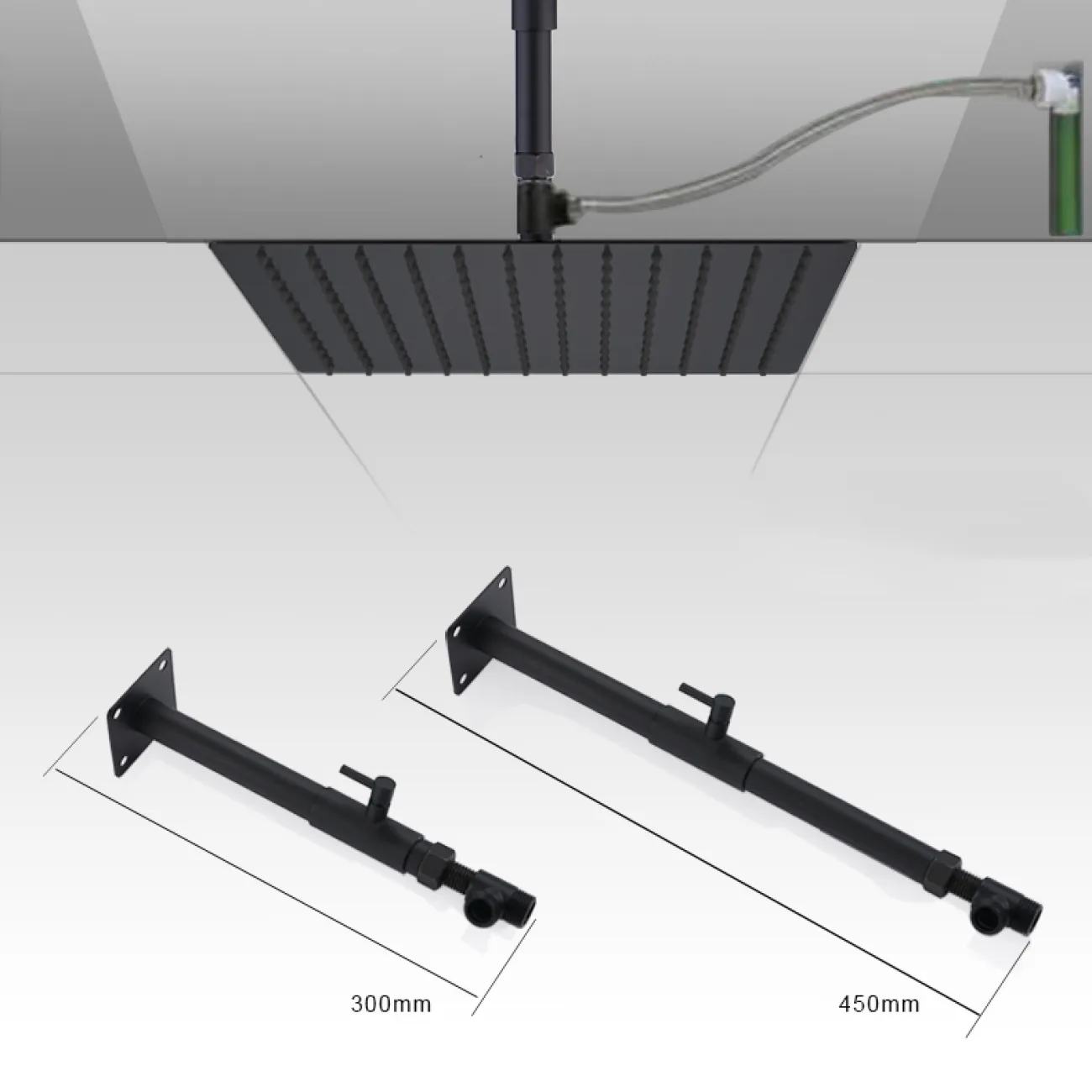 Роскошный латунный смеситель с тропическим душем для ванной в Современном стиле LaLume MB21173-23