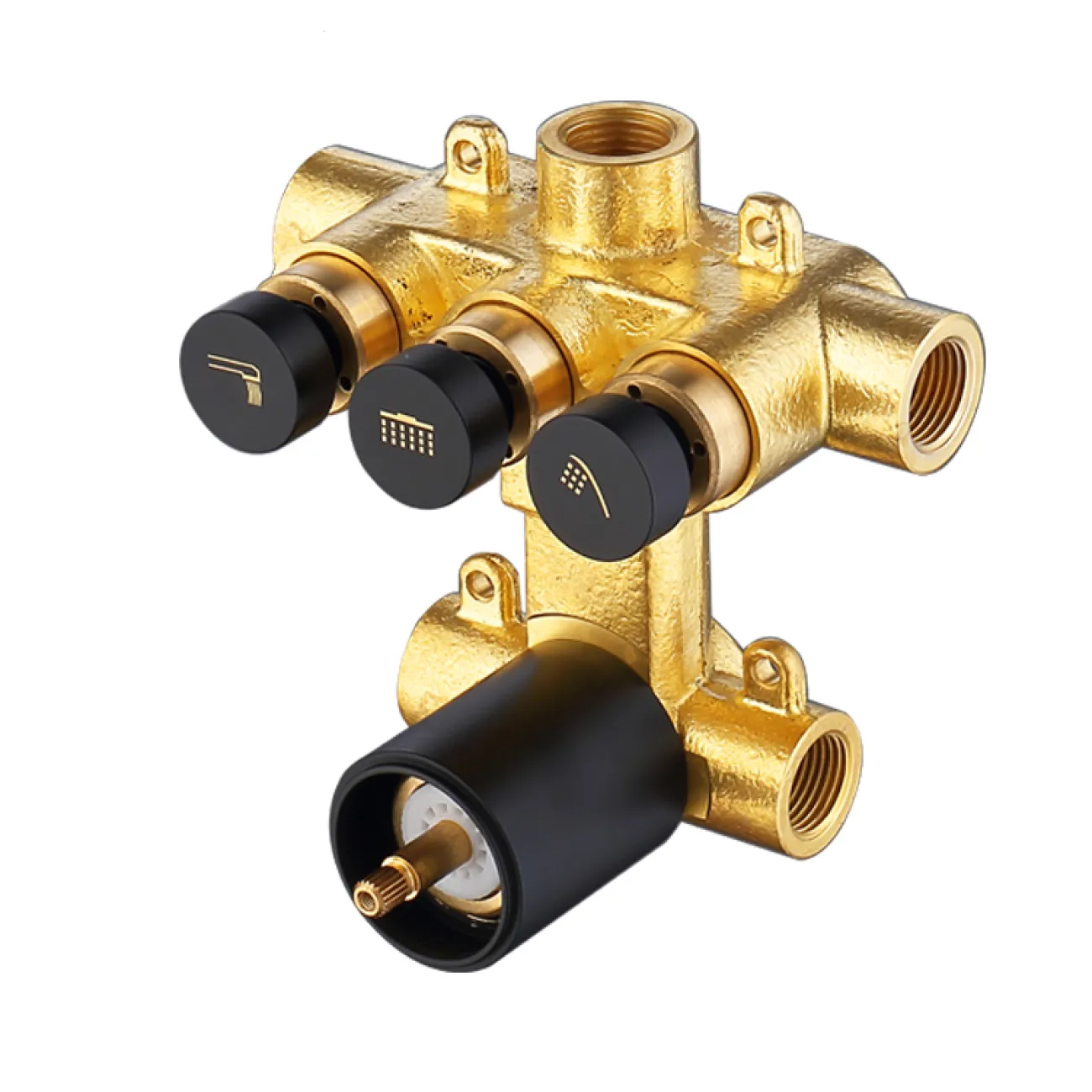 Роскошный латунный смеситель с тропическим душем для ванной в Современном стиле LaLume MB21173-23