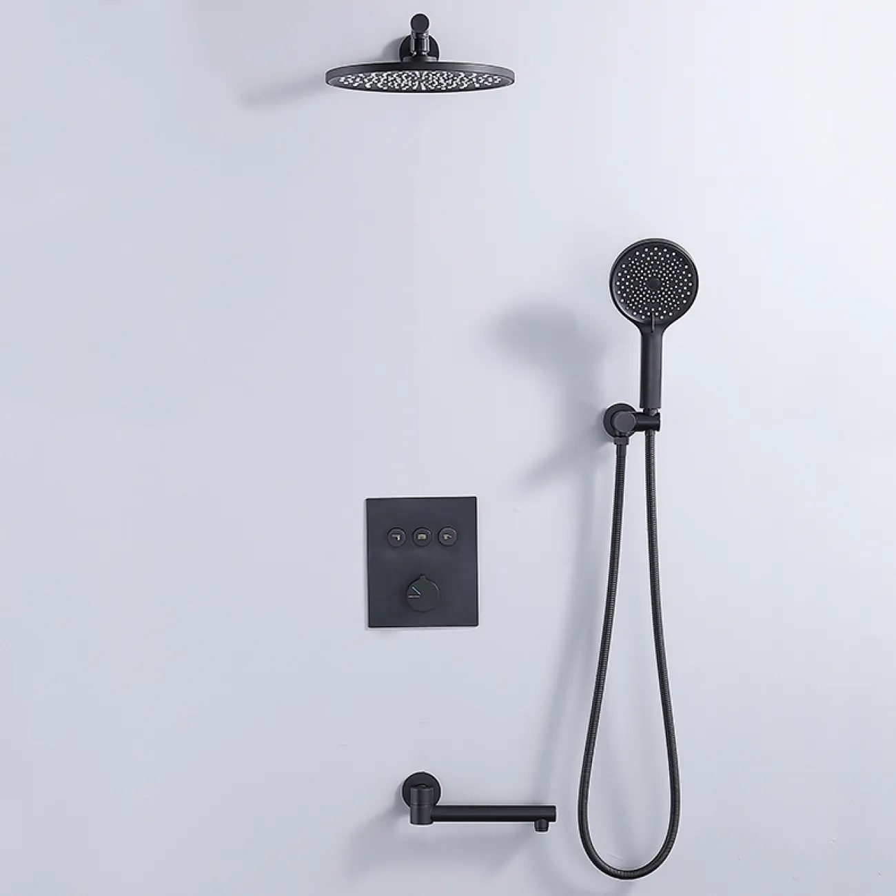 Роскошный латунный смеситель с тропическим душем для ванной в Современном стиле LaLume MB21173-23