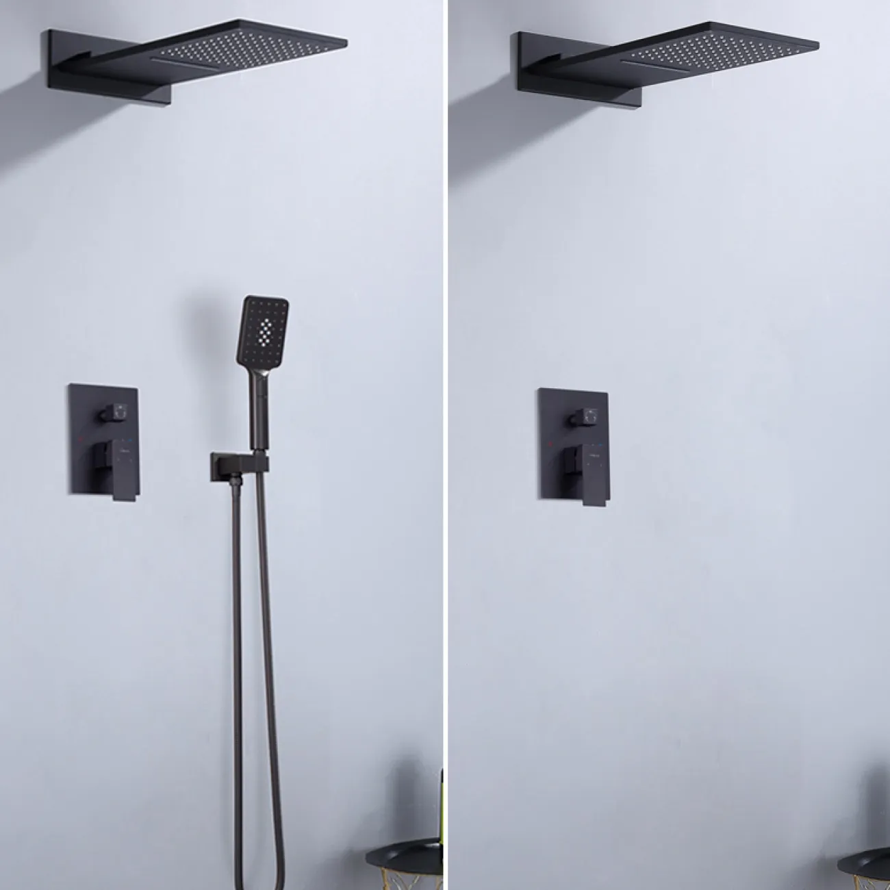 Минималистичный латунный смеситель с тропическим душем для ванной в Современном стиле LaLume MB21174-23