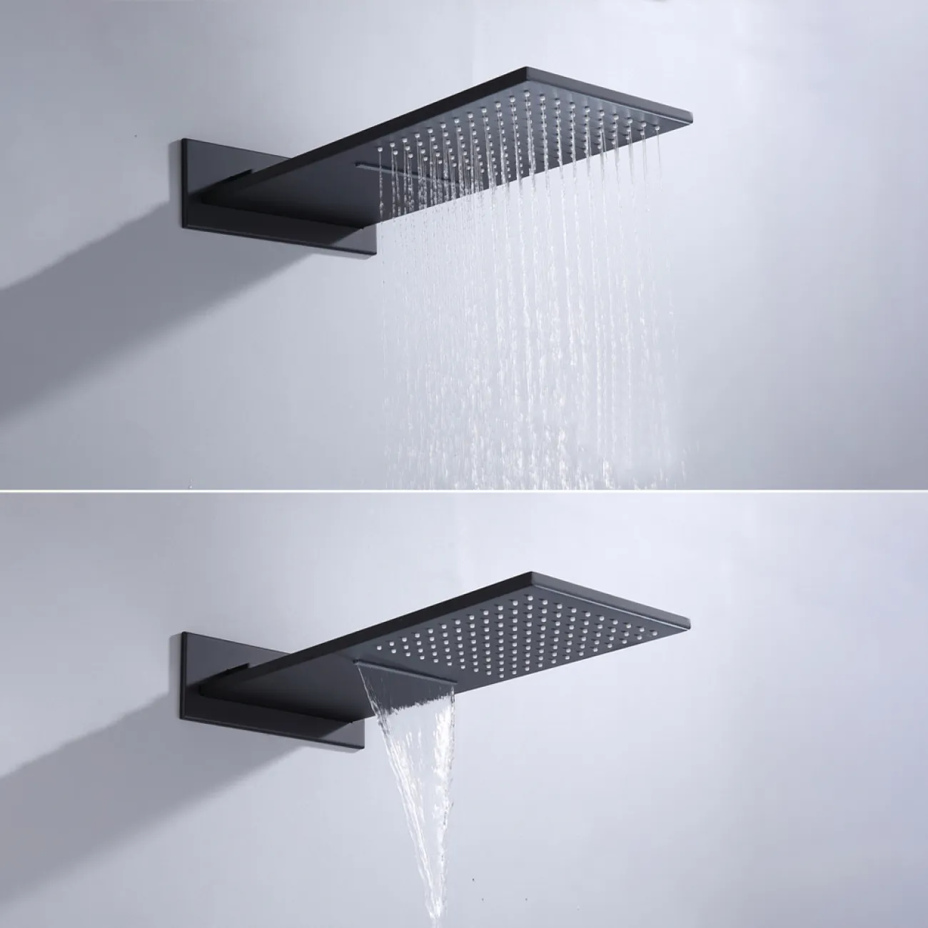 Минималистичный латунный смеситель с тропическим душем для ванной в Современном стиле LaLume MB21174-23