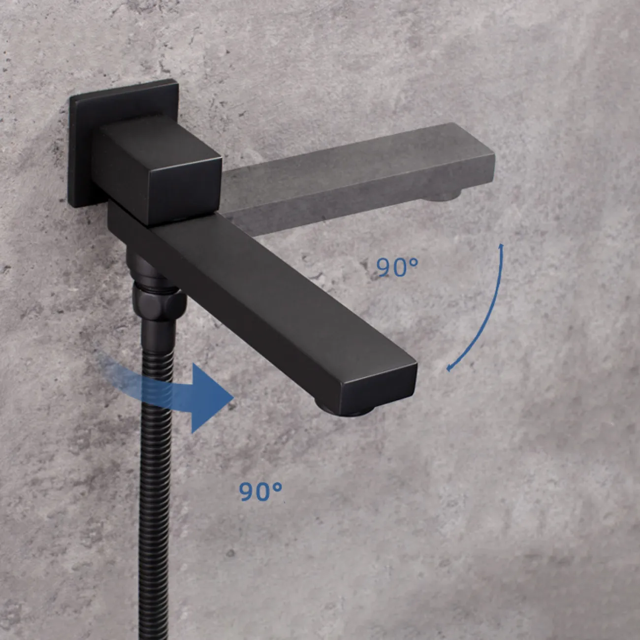 Минималистичный латунный смеситель с тропическим душем для ванной в Современном стиле LaLume MB21174-23