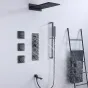 Изящный латунный смеситель с тропическим душем для ванной в Современном стиле LaLume MB21175-23