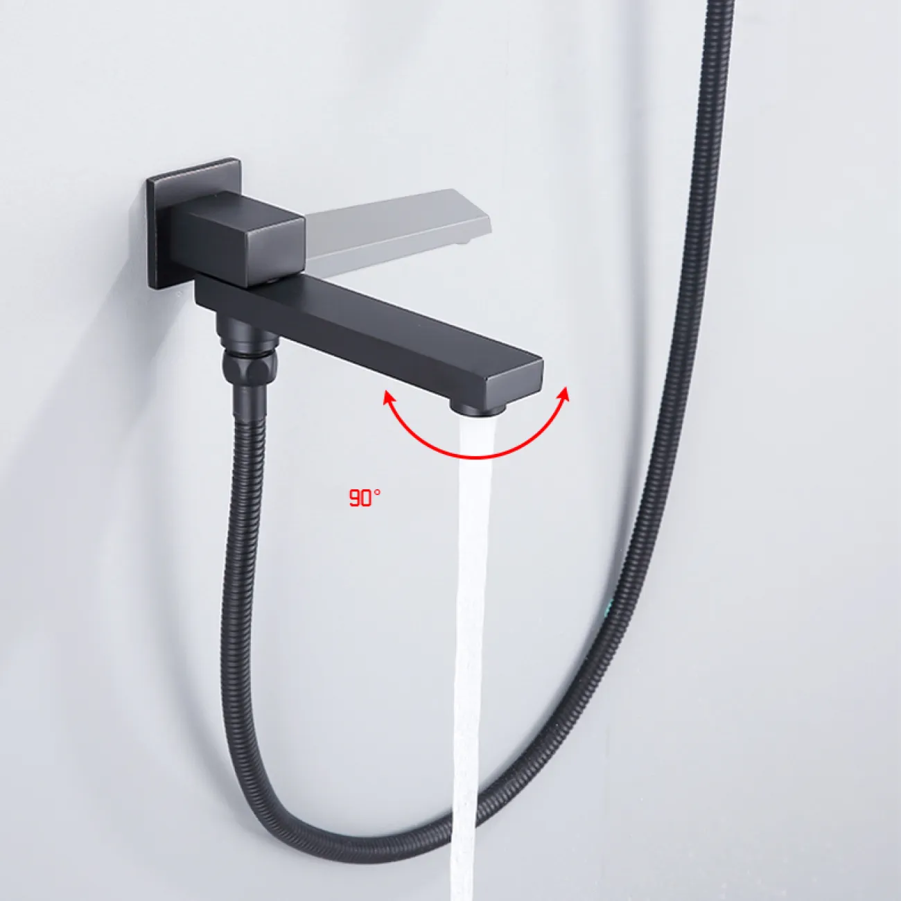 Изящный латунный смеситель с тропическим душем для ванной в Современном стиле LaLume MB21175-23