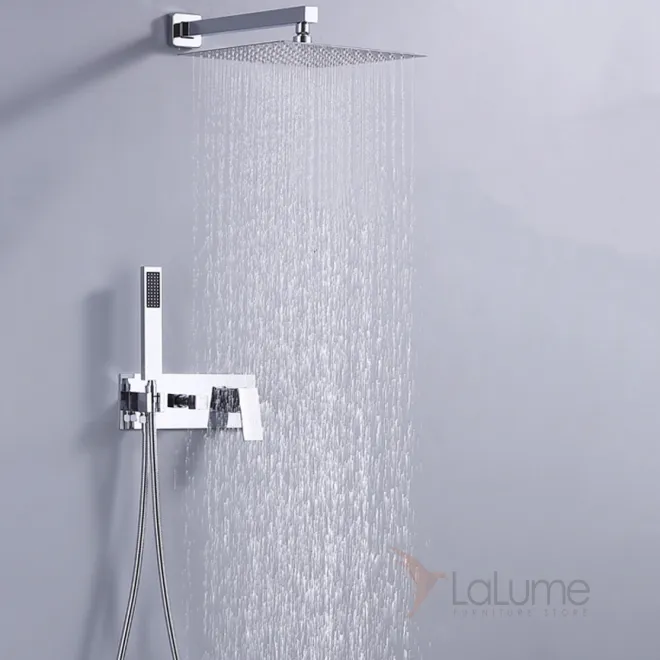 Минималистичный латунный смеситель с тропическим душем для ванной LaLume MB21176-23