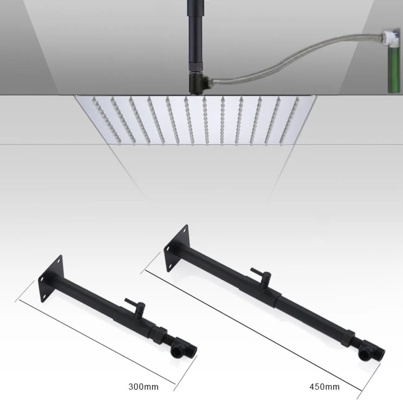 Минималистичный латунный смеситель с тропическим душем для ванной в Современном стиле LaLume MB21176-23