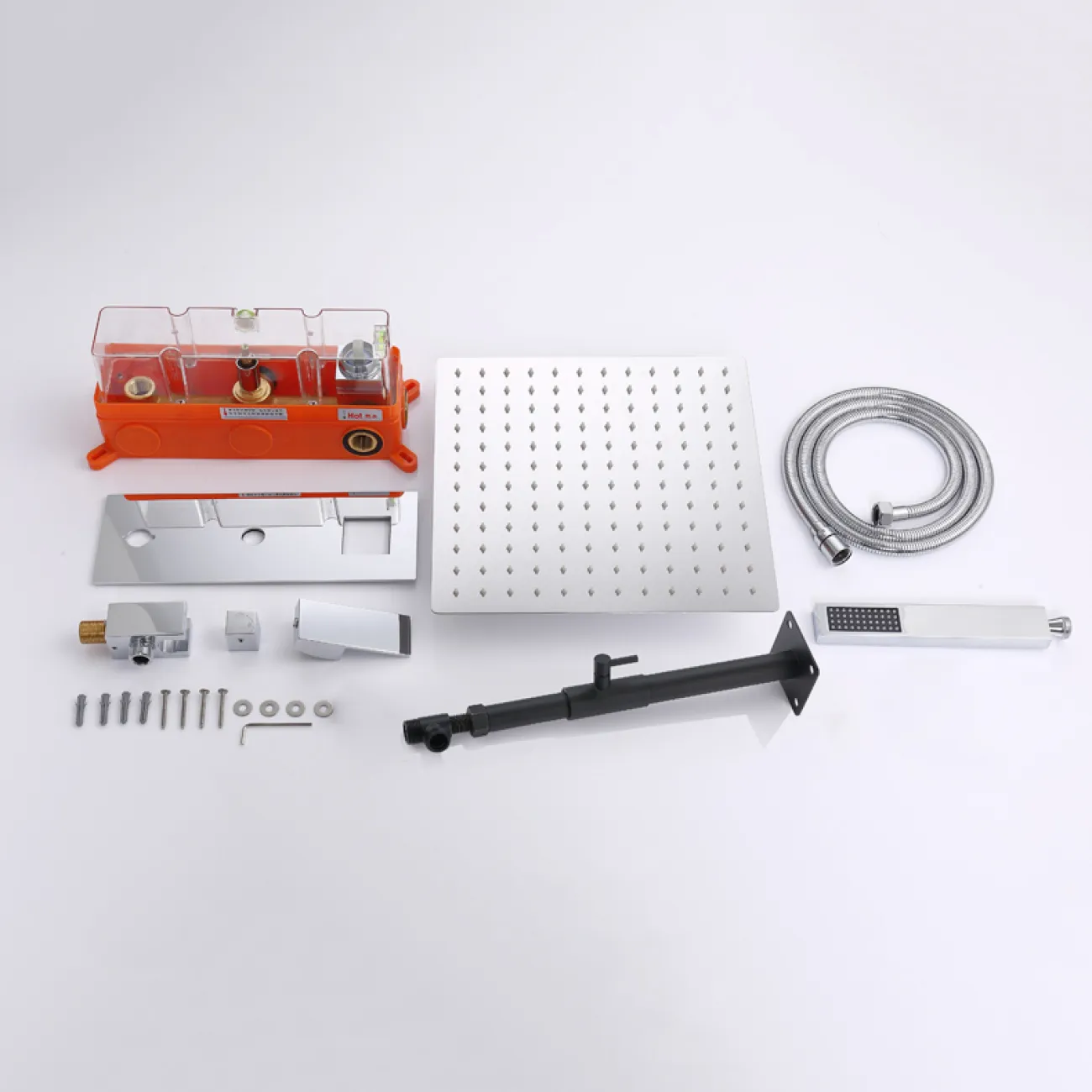 Минималистичный латунный смеситель с тропическим душем для ванной в Современном стиле LaLume MB21176-23