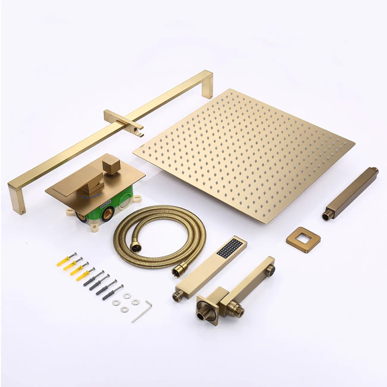 Роскошный латунный смеситель с тропическим душем для ванной в Современном стиле LaLume MB21177-23