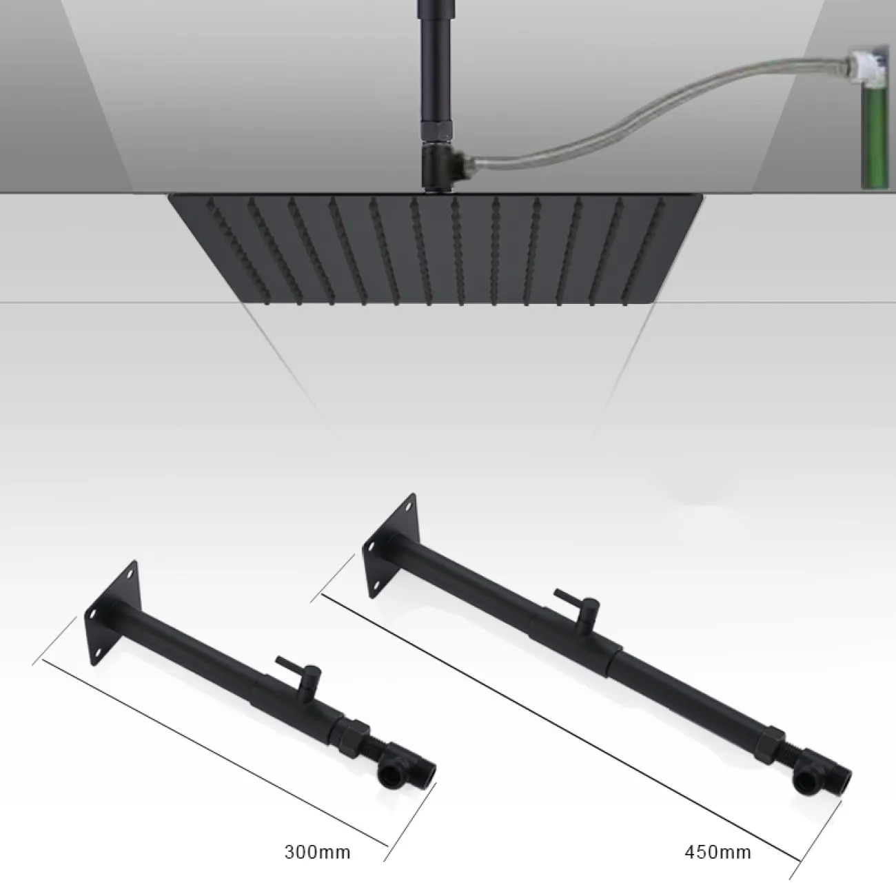 Изящный латунный смеситель с тропическим душем для ванной в Современном стиле LaLume MB21178-23