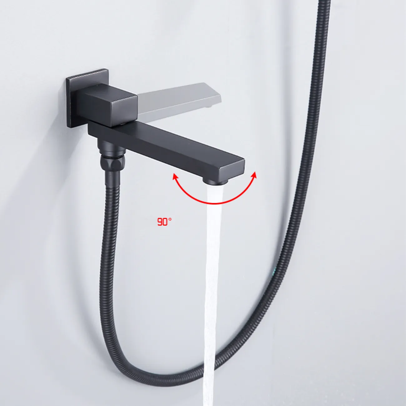 Изящный латунный смеситель с тропическим душем для ванной в Современном стиле LaLume MB21178-23