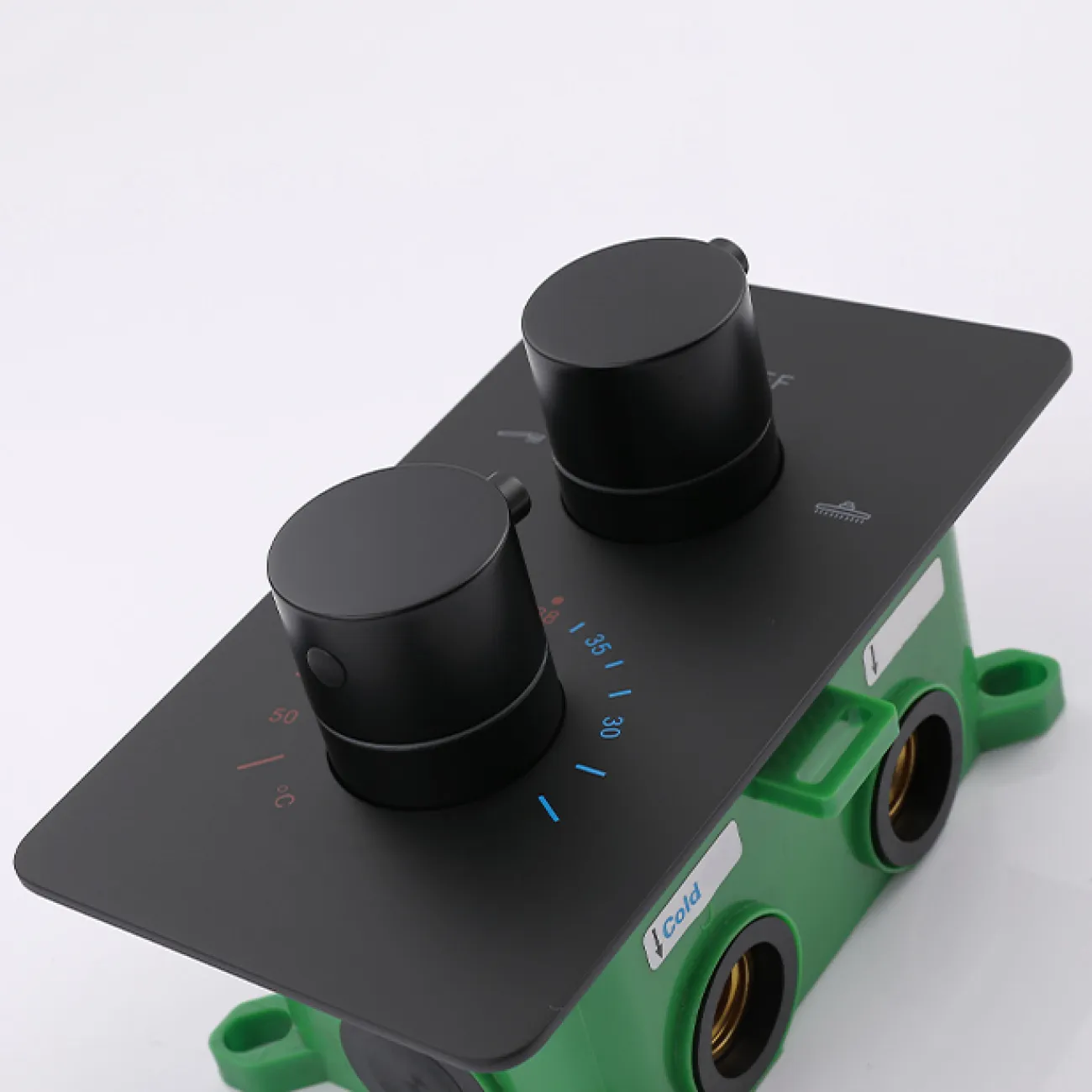 Изящный латунный смеситель с тропическим душем для ванной в Современном стиле LaLume MB21178-23