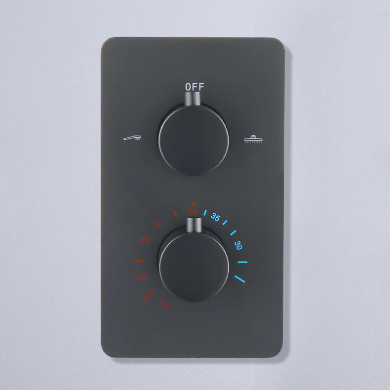 Изящный латунный смеситель с тропическим душем для ванной в Современном стиле LaLume MB21178-23