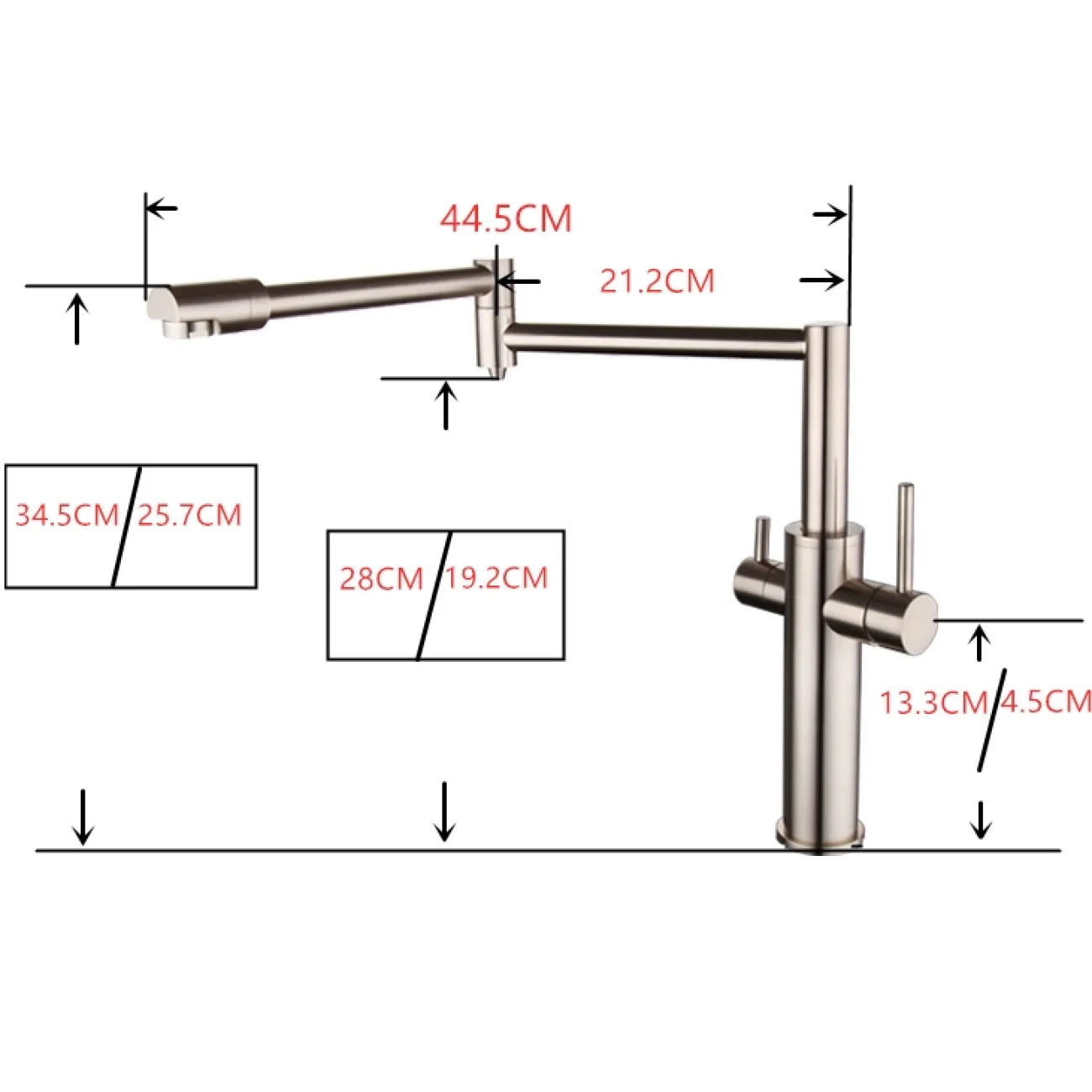 Креативный латунный смеситель для кухни в Хай-тек стиле LaLume MB21181-23
