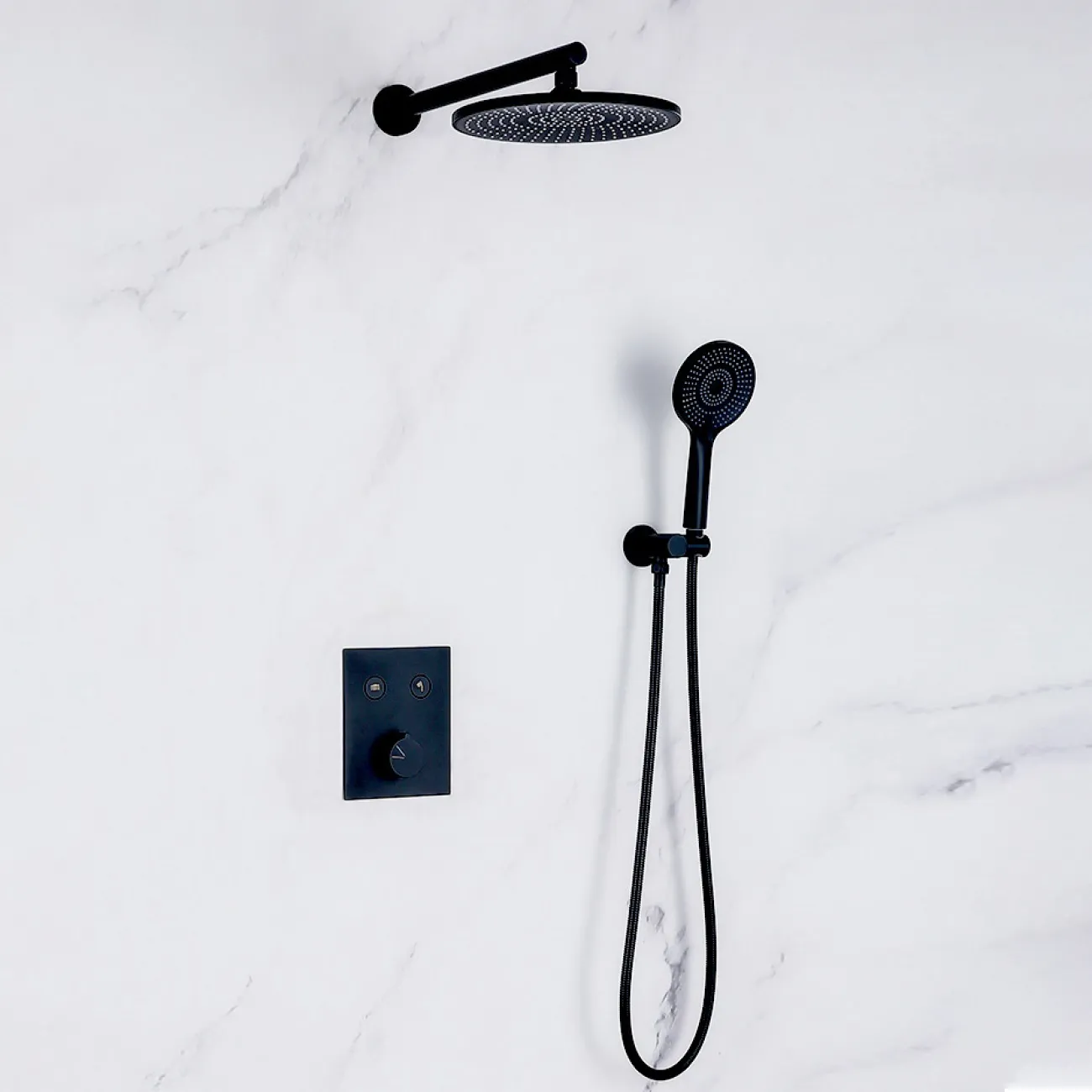 Минималистичный смеситель с тропическим душем для ванной в Современном стиле LaLume MB21183-23