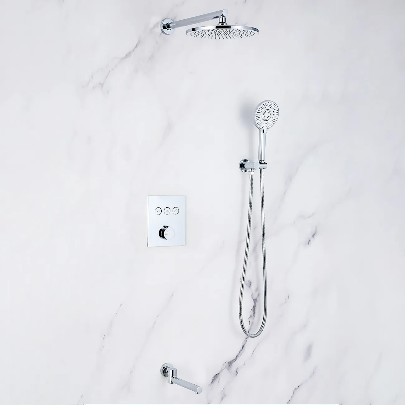 Минималистичный смеситель с тропическим душем для ванной в Современном стиле LaLume MB21183-23