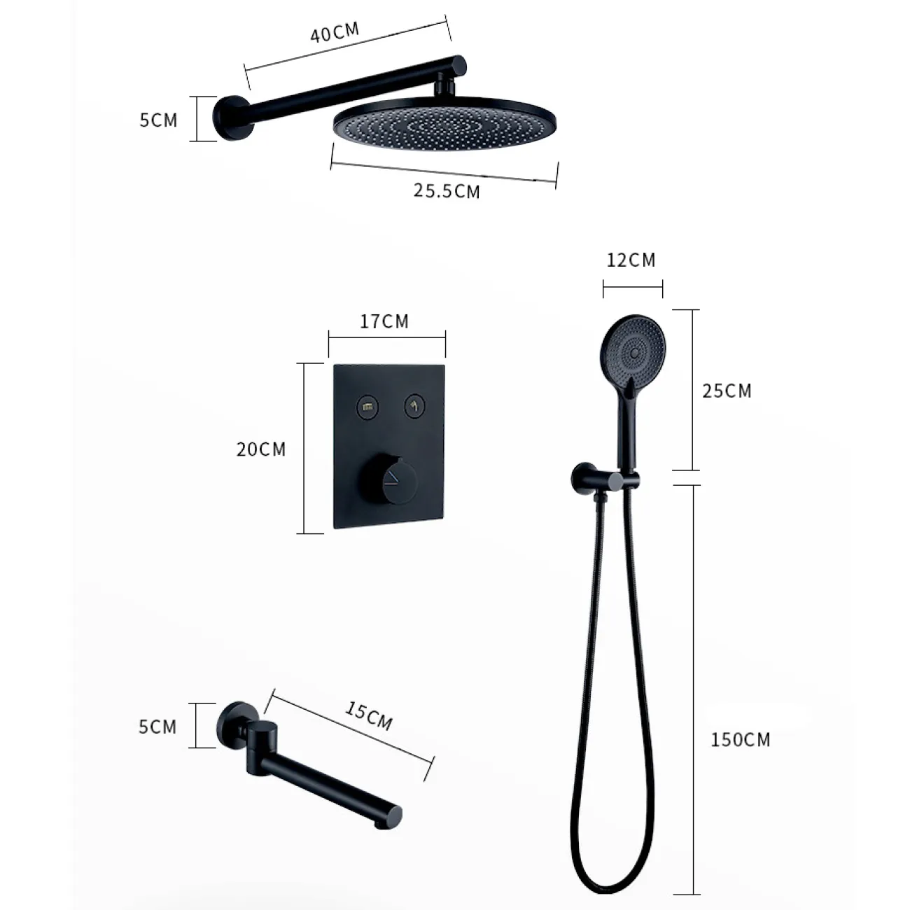 Минималистичный смеситель с тропическим душем для ванной в Современном стиле LaLume MB21183-23