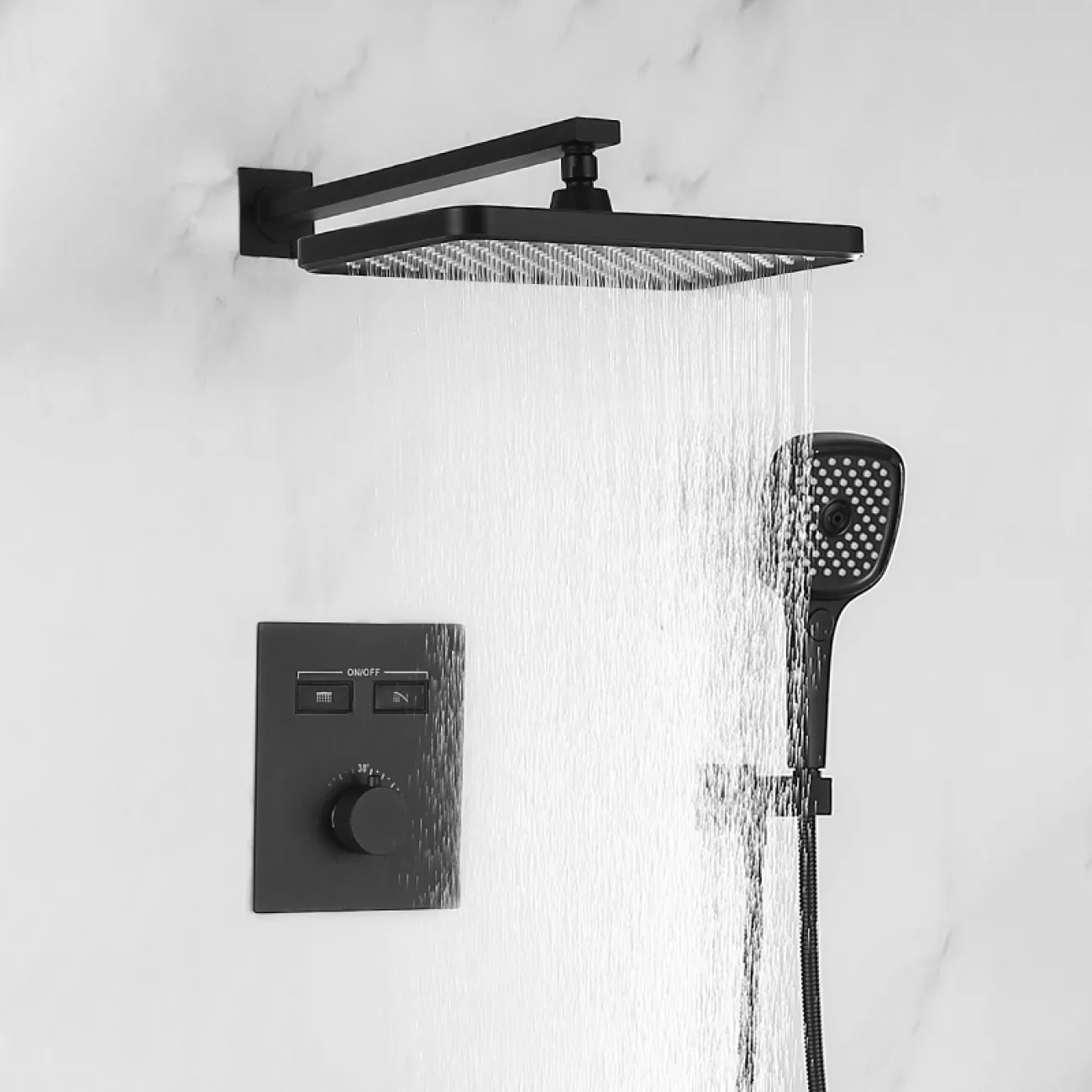 Изящный латунный тропический душ для ванной в Современном стиле LaLume MB21184-23