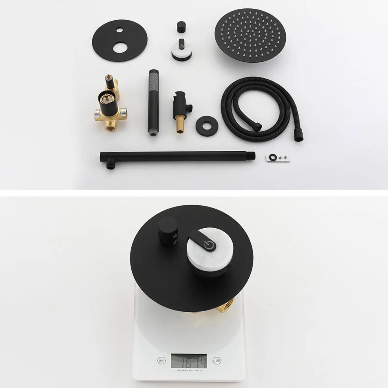 Минималистичный латунный тропический душ для ванной в Современном стиле LaLume MB21186-23