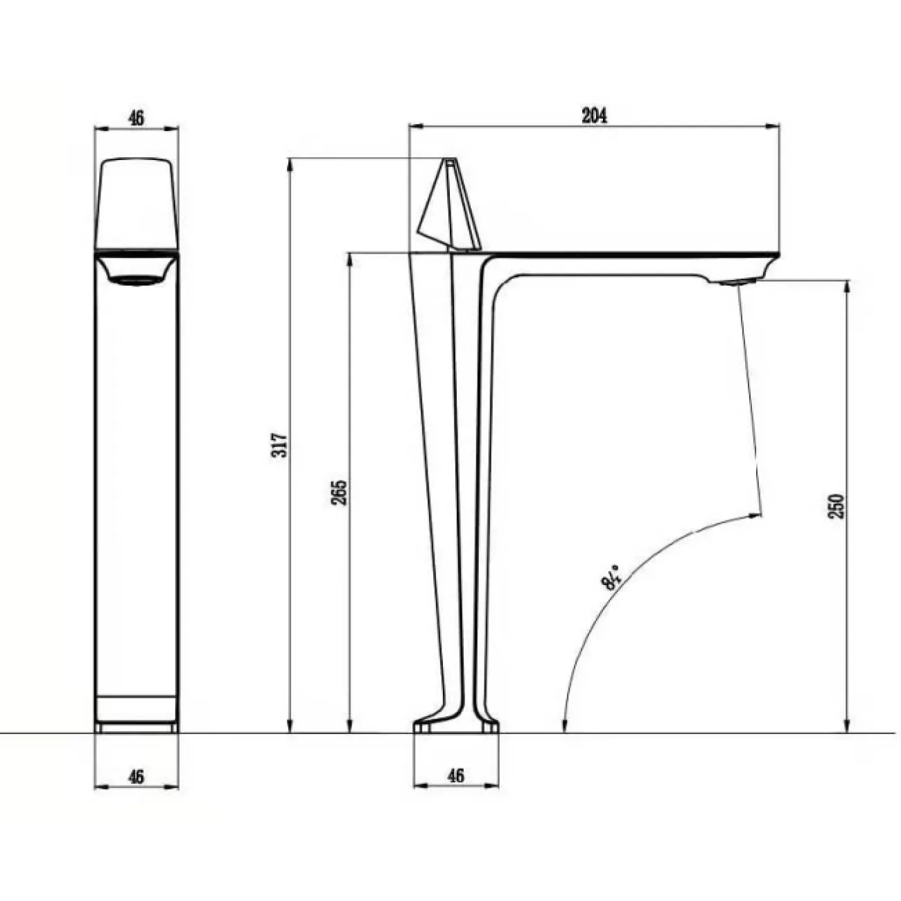 Изящный латунный смеситель для умывальника в Современном стиле LaLume MB21187-23