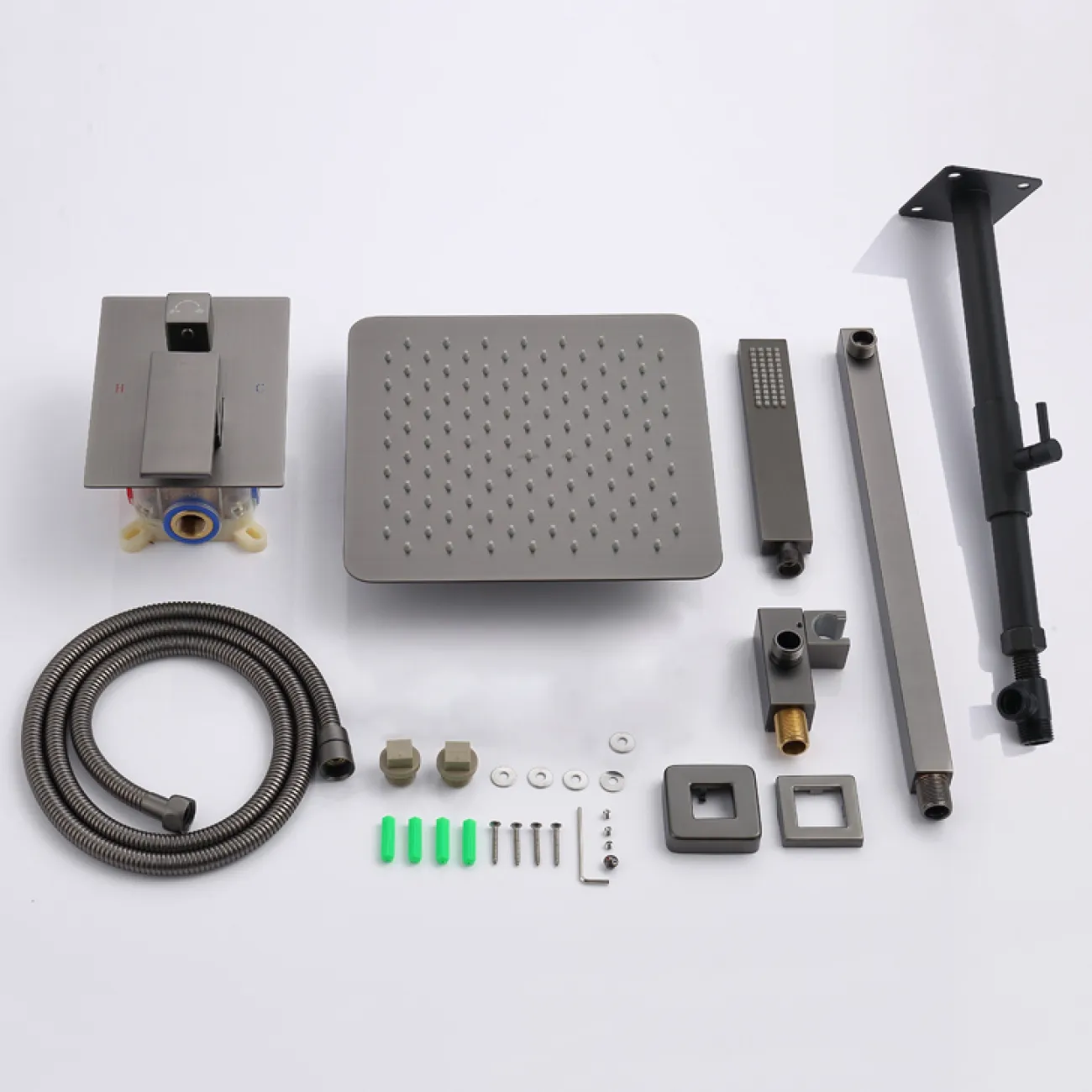 Роскошный латунный смеситель с тропическим душем для ванной в Хай-тек стиле LaLume MB21189-23 Роскошный латунный смеситель с тропическим душем для ванной в Хай-тек стиле LaLume MB21189-23