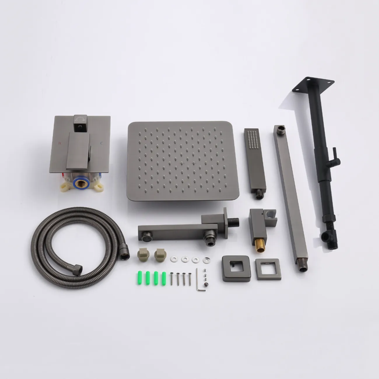 Роскошный латунный смеситель с тропическим душем для ванной в Хай-тек стиле LaLume MB21189-23 Роскошный латунный смеситель с тропическим душем для ванной в Хай-тек стиле LaLume MB21189-23