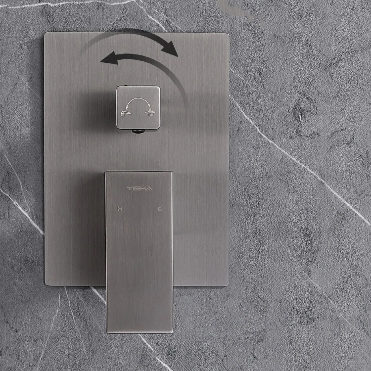 Роскошный латунный смеситель с тропическим душем для ванной в Хай-тек стиле LaLume MB21189-23 Роскошный латунный смеситель с тропическим душем для ванной в Хай-тек стиле LaLume MB21189-23