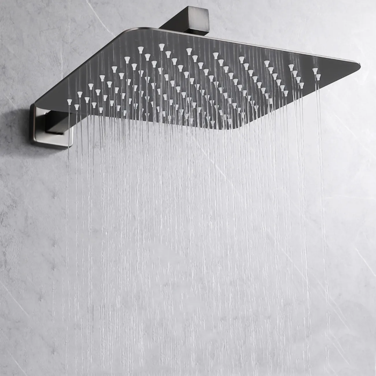 Роскошный латунный смеситель с тропическим душем для ванной в Хай-тек стиле LaLume MB21189-23 Роскошный латунный смеситель с тропическим душем для ванной в Хай-тек стиле LaLume MB21189-23