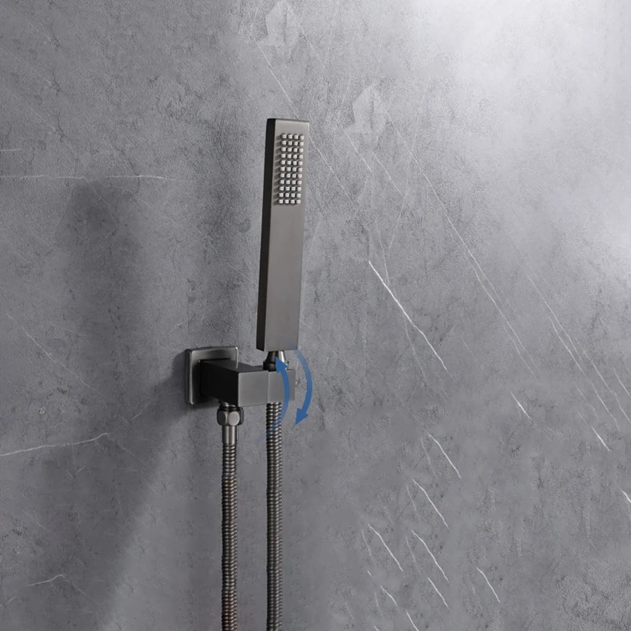 Роскошный латунный смеситель с тропическим душем для ванной в Хай-тек стиле LaLume MB21189-23 Роскошный латунный смеситель с тропическим душем для ванной в Хай-тек стиле LaLume MB21189-23