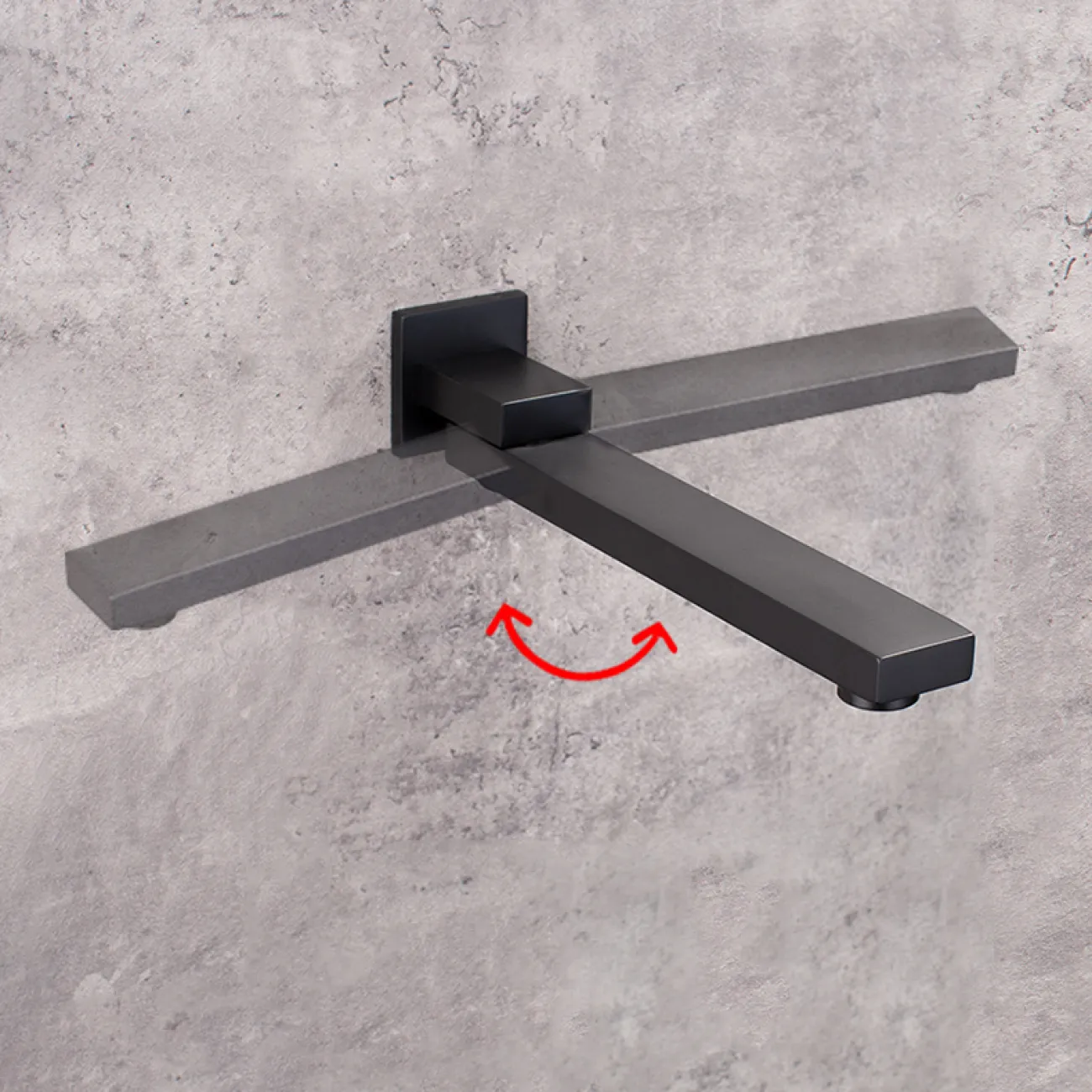 Минималистичный латунный смеситель с тропическим душем для ванной в Хай-тек стиле LaLume MB21190-23