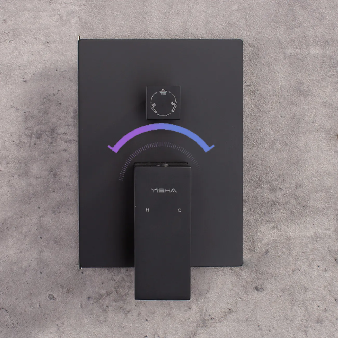 Минималистичный латунный смеситель с тропическим душем для ванной в Хай-тек стиле LaLume MB21190-23