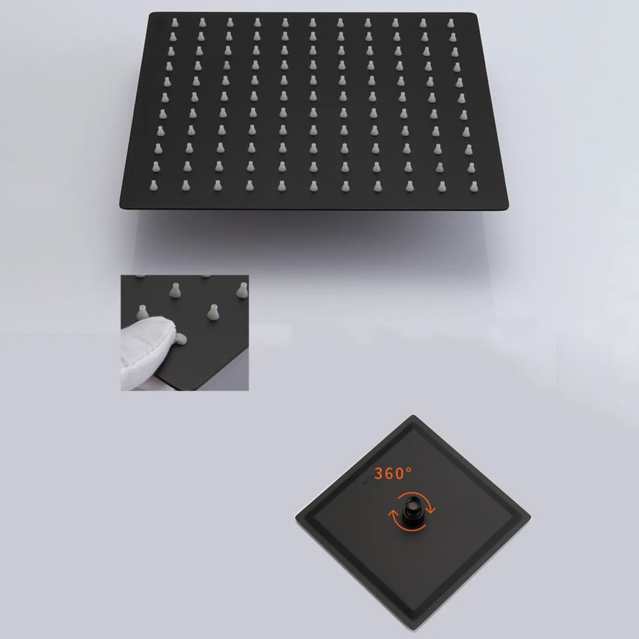 Минималистичный латунный смеситель с тропическим душем для ванной в Хай-тек стиле LaLume MB21190-23