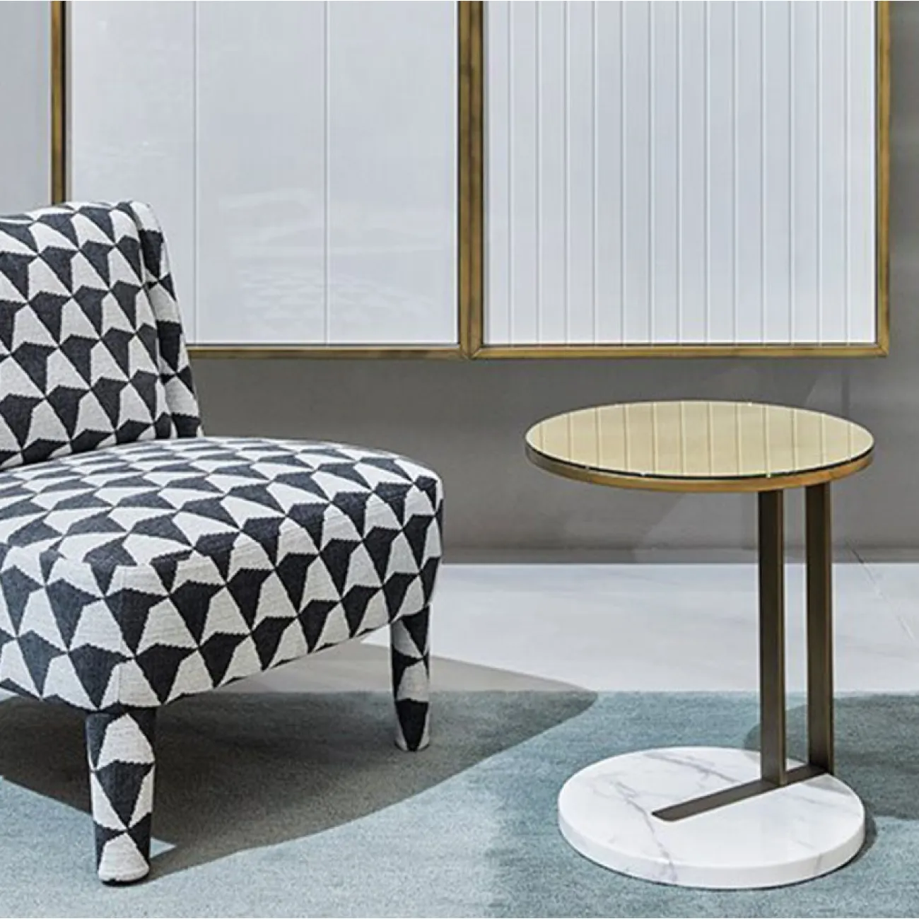 Роскошный кофейный мраморный круглый столик LaLume AR21203-23